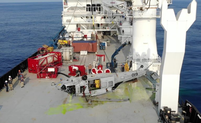 U.S. Navy Recovers MH-60S Helicopter From Record Depth