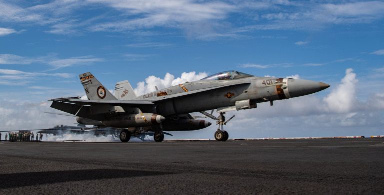 Admiral Praises Marine Corps’ Last Hornet Carrier Deployment
